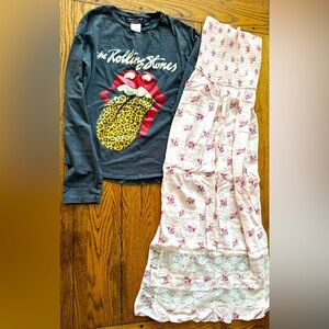 Girls Bundle of 2: shirt Zara size 13-14 and midi dress Abercrombie size XL kids
